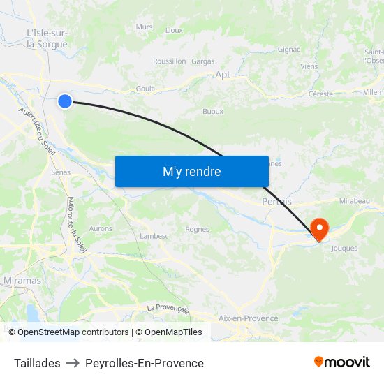 Taillades to Peyrolles-En-Provence map
