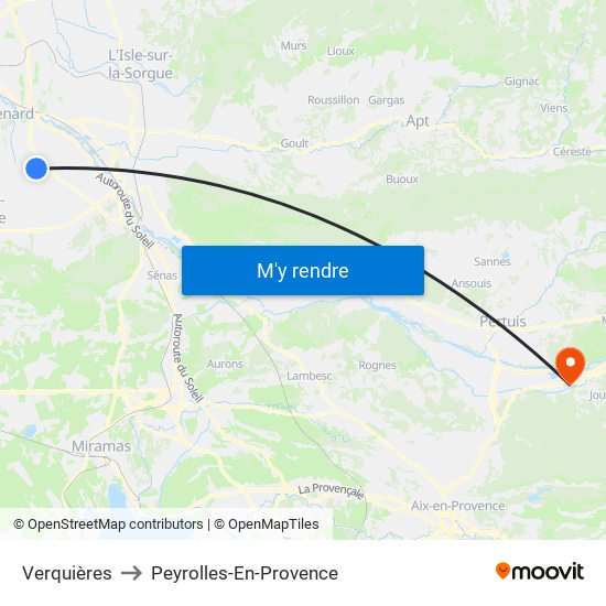 Verquières to Peyrolles-En-Provence map