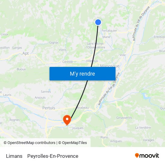 Limans to Peyrolles-En-Provence map