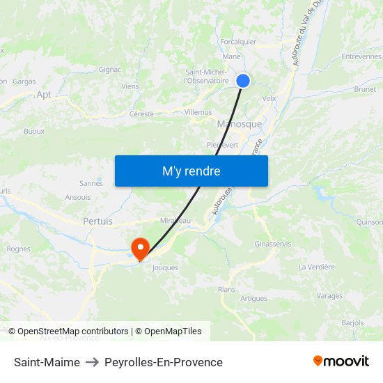 Saint-Maime to Peyrolles-En-Provence map