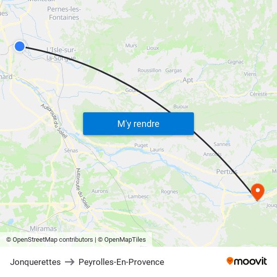 Jonquerettes to Peyrolles-En-Provence map