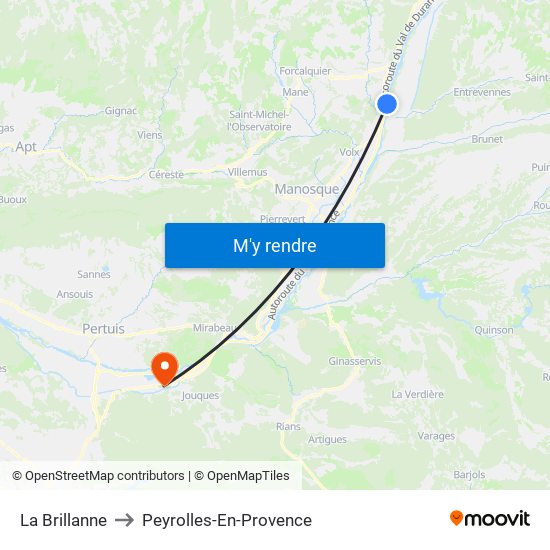 La Brillanne to Peyrolles-En-Provence map