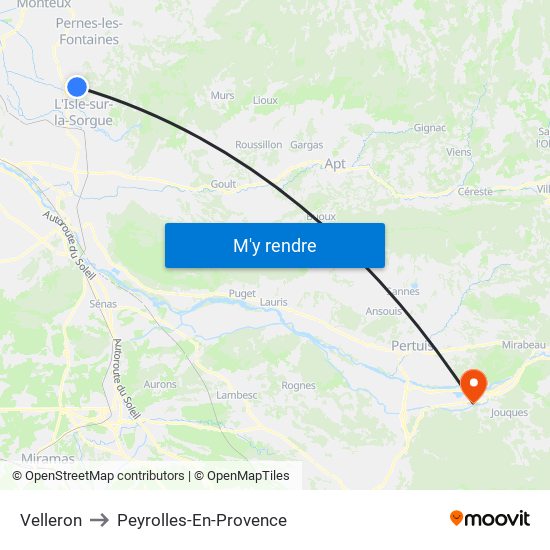 Velleron to Peyrolles-En-Provence map