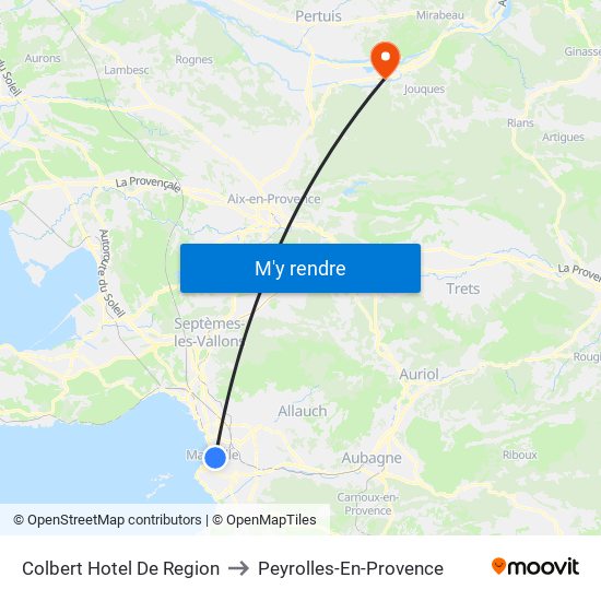 Colbert Hotel De Region to Peyrolles-En-Provence map
