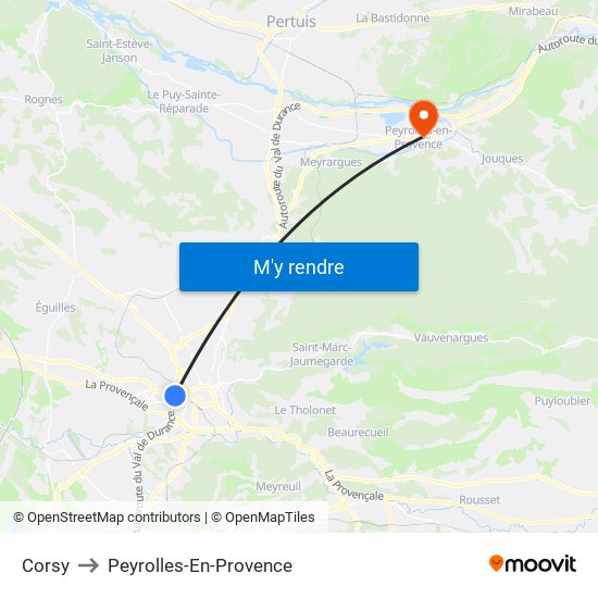 Corsy to Peyrolles-En-Provence map