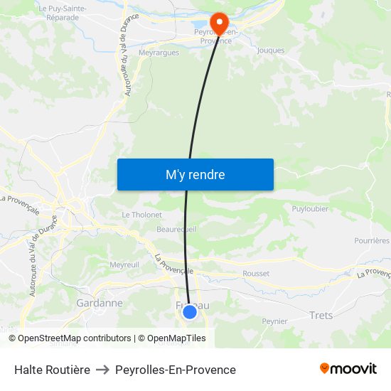 Halte Routière to Peyrolles-En-Provence map