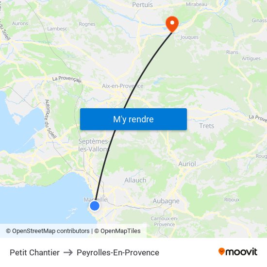 Petit Chantier to Peyrolles-En-Provence map
