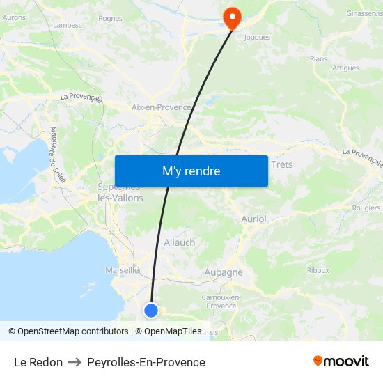 Le Redon to Peyrolles-En-Provence map