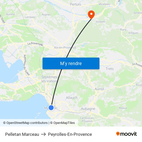 Pelletan Marceau to Peyrolles-En-Provence map