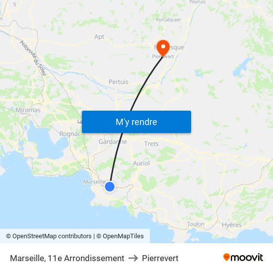 Marseille, 11e Arrondissement to Pierrevert map