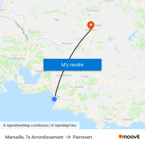 Marseille, 7e Arrondissement to Pierrevert map
