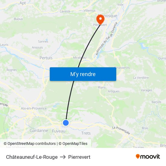 Châteauneuf-Le-Rouge to Pierrevert map