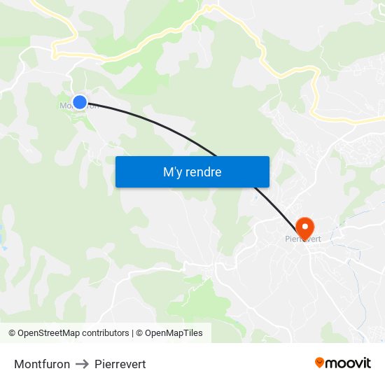 Montfuron to Pierrevert map