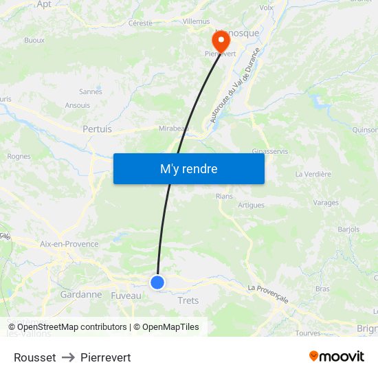 Rousset to Pierrevert map
