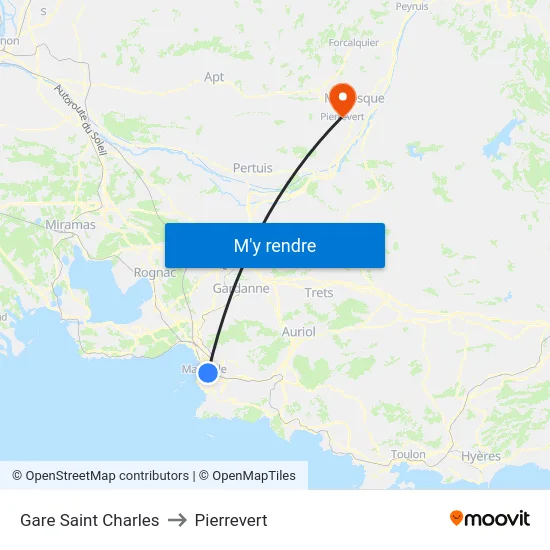 Gare Saint Charles to Pierrevert map