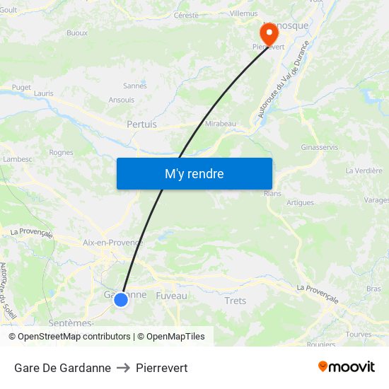 Gare De Gardanne to Pierrevert map