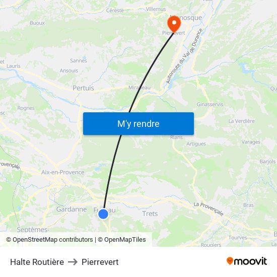 Halte Routière to Pierrevert map