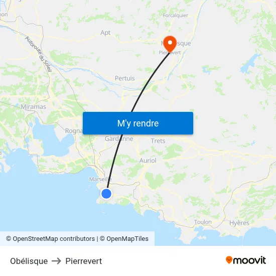 Obélisque to Pierrevert map