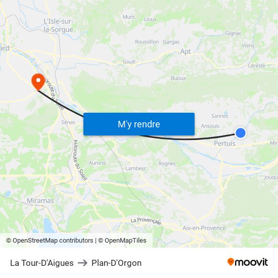 La Tour-D'Aigues to Plan-D'Orgon map