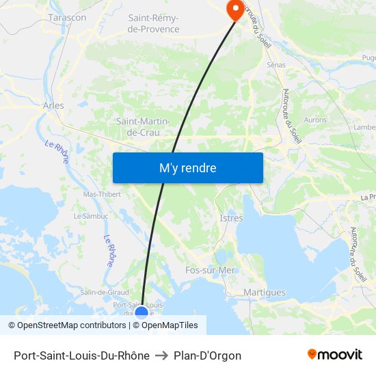 Port-Saint-Louis-Du-Rhône to Plan-D'Orgon map