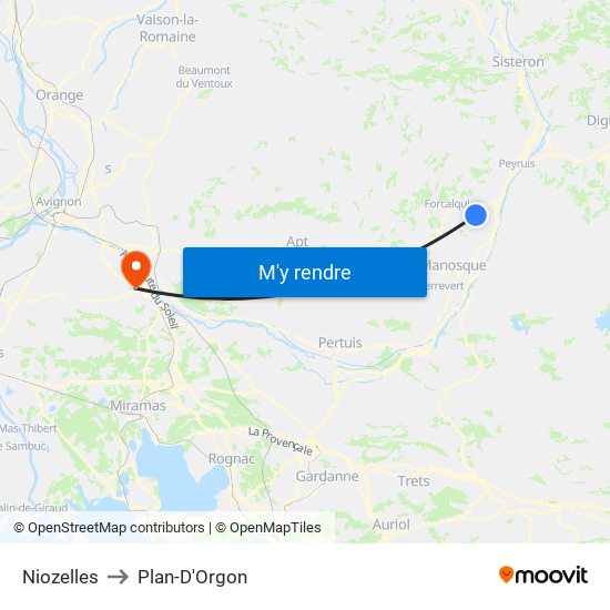 Niozelles to Niozelles map