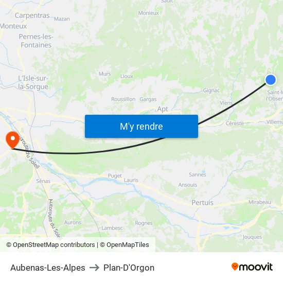 Aubenas-Les-Alpes to Plan-D'Orgon map