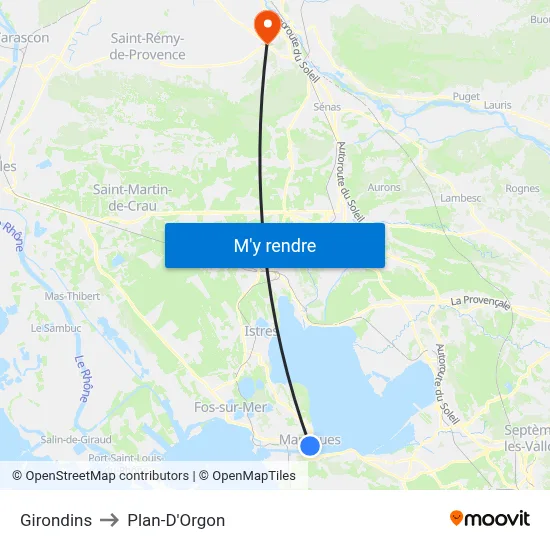 Girondins to Plan-D'Orgon map