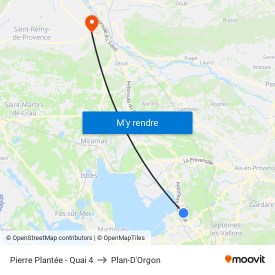 Pierre Plantée - Quai 4 to Plan-D'Orgon map