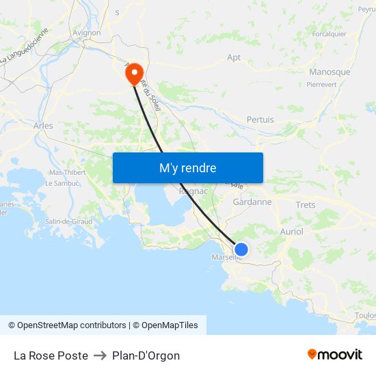 La Rose Poste to Plan-D'Orgon map