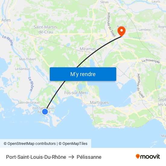 Port-Saint-Louis-Du-Rhône to Pélissanne map