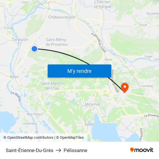 Saint-Étienne-Du-Grès to Pélissanne map
