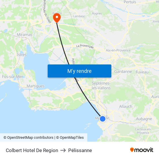 Colbert Hotel De Region to Pélissanne map