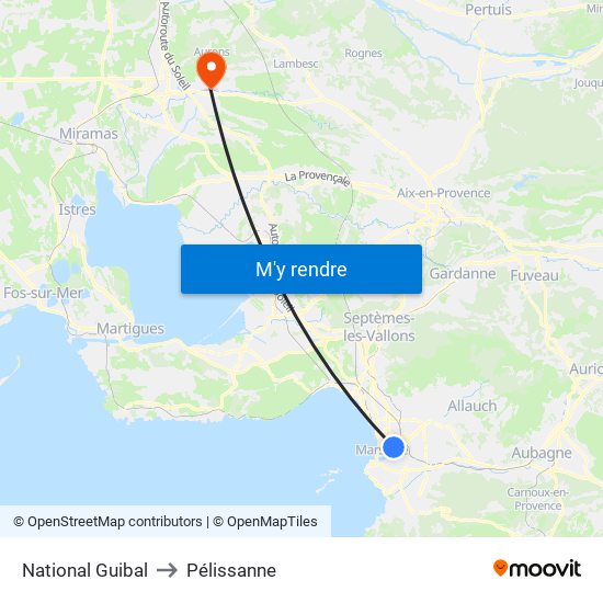 National Guibal to Pélissanne map