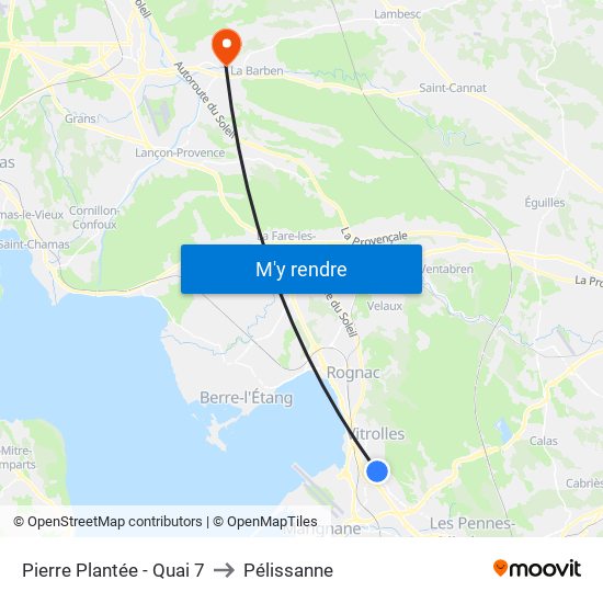 Pierre Plantée - Quai 7 to Pélissanne map