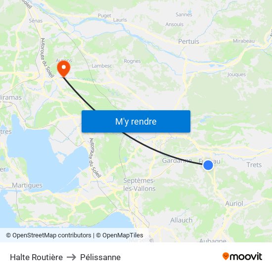 Halte Routière to Pélissanne map
