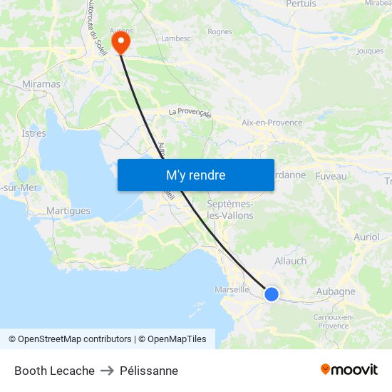 Booth Lecache to Pélissanne map