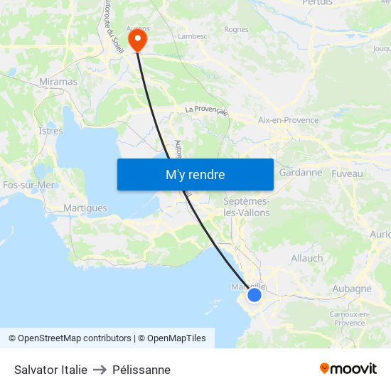 Salvator Italie to Pélissanne map