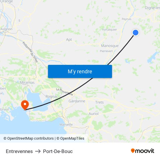Entrevennes to Port-De-Bouc map