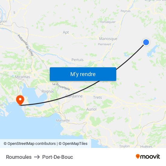 Roumoules to Port-De-Bouc map