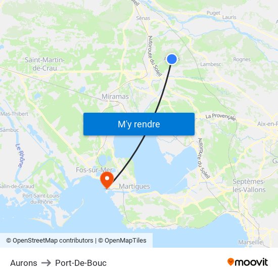 Aurons to Port-De-Bouc map