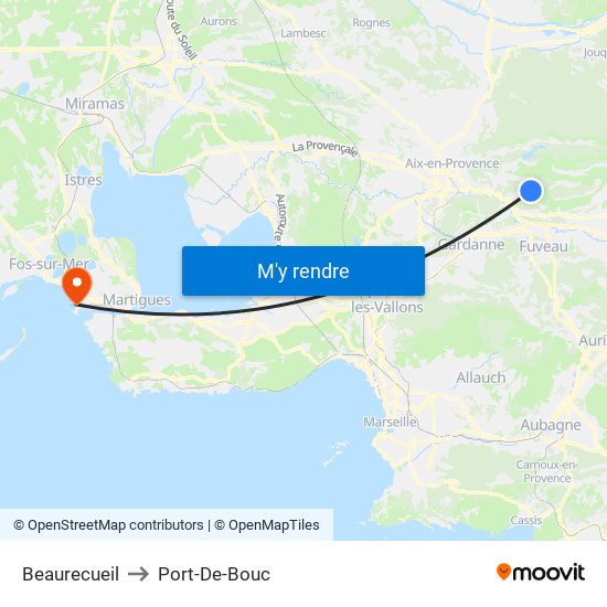 Beaurecueil to Port-De-Bouc map