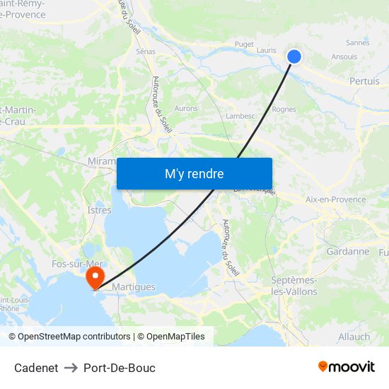 Cadenet to Port-De-Bouc map