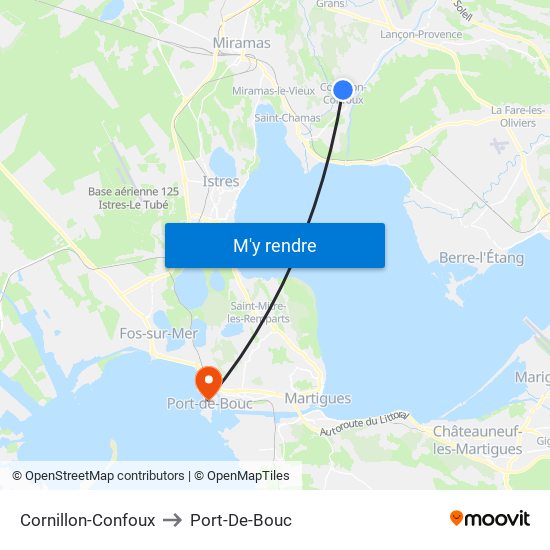 Cornillon-Confoux to Port-De-Bouc map