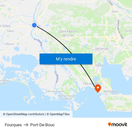 Fourques to Port-De-Bouc map