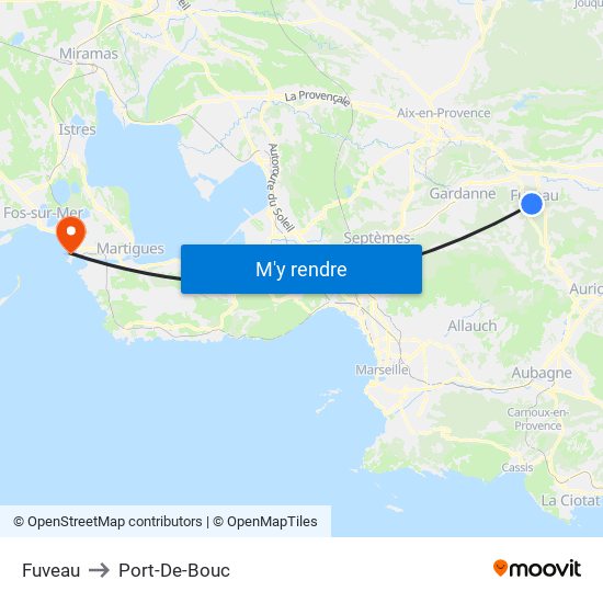 Fuveau to Port-De-Bouc map