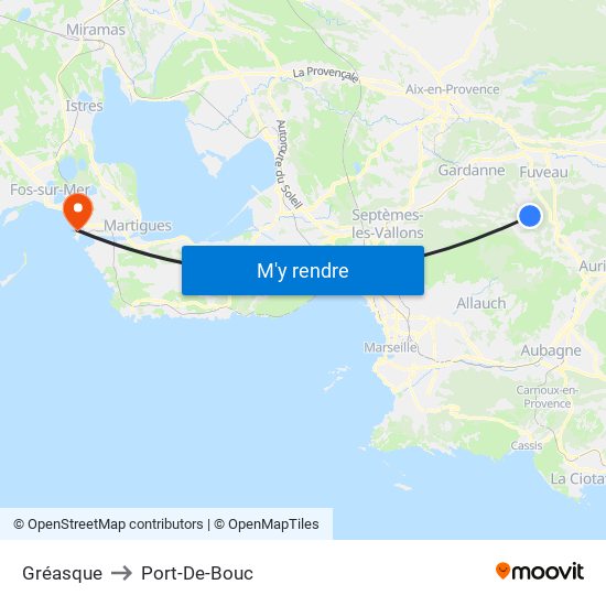 Gréasque to Port-De-Bouc map