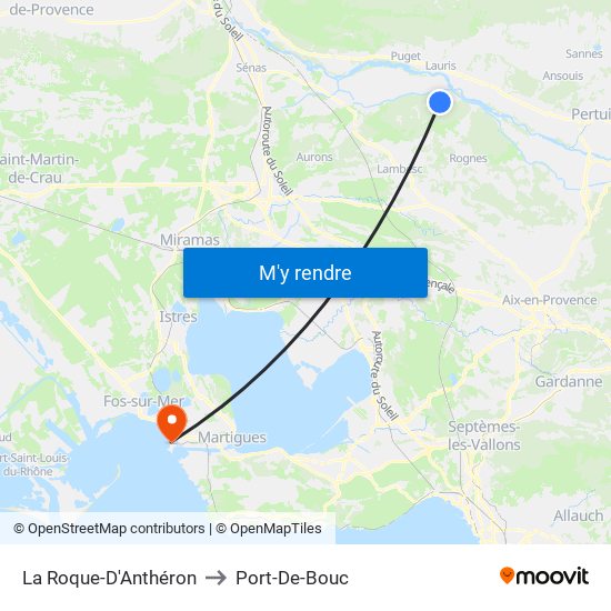 La Roque-D'Anthéron to Port-De-Bouc map