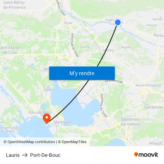 Lauris to Port-De-Bouc map