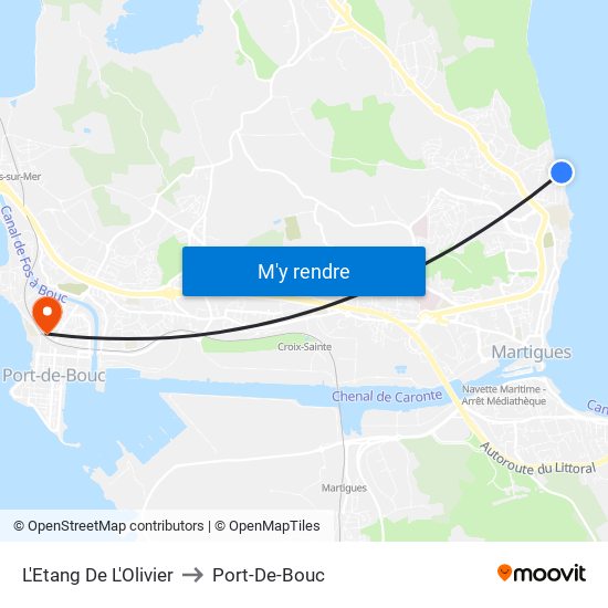 L'Etang De L'Olivier to Port-De-Bouc map