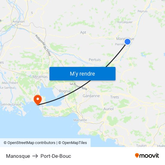 Manosque to Port-De-Bouc map